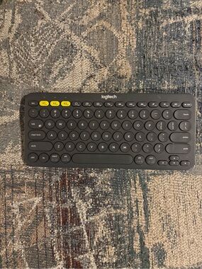 Logitech Compact Bluetooth Keyboard — Black with Yellow Keys